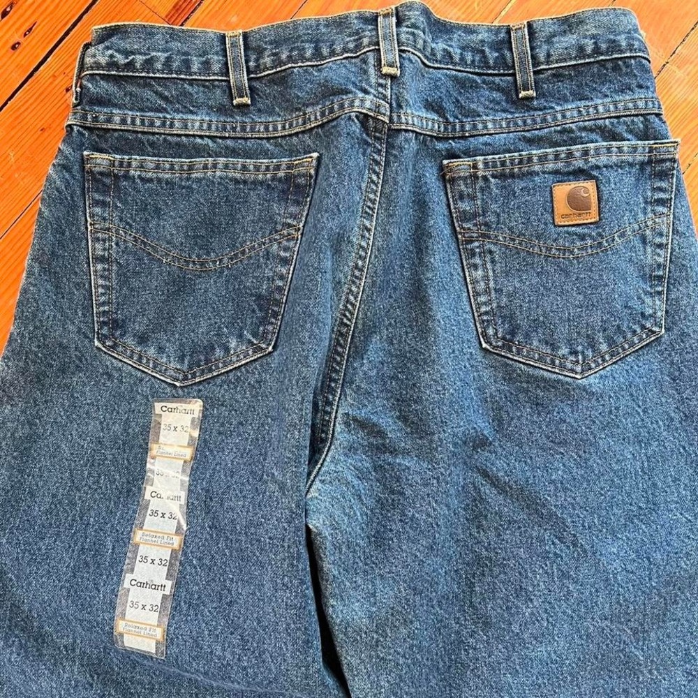 1990s Carhartt Flannel Lined Jeans size 35" x 32"